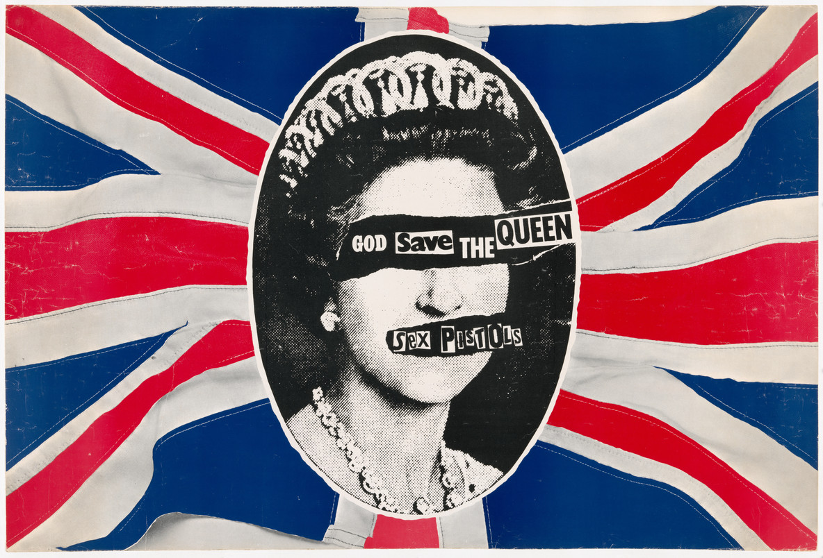 Jamie Reid. Sex Pistols, God Save the Queen. 1977