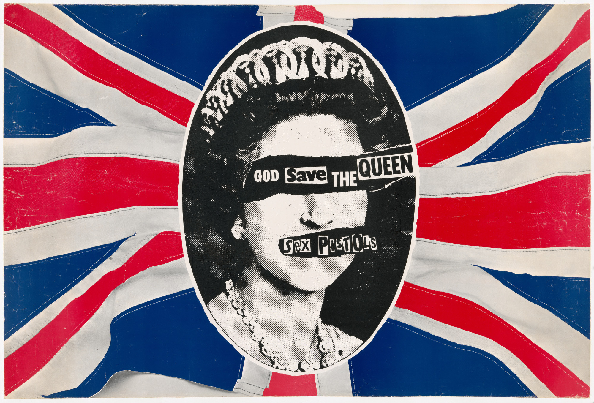 Jamie Reid. Sex Pistols, God Save the Queen. 1977