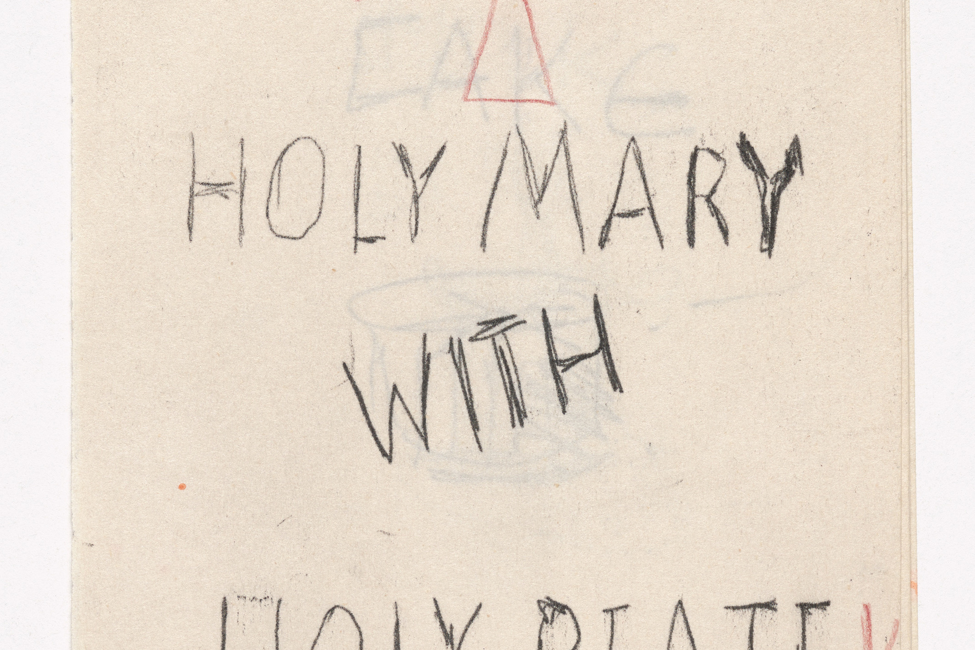 Rosemarie Trockel. Holy Mary from Book Drafts. 1978. Ink and colored pencil on seven pieces of paper, page (each): 6 1/8 × 4 1/8" (15.6 × 10.5 cm). Anonymous gift. © 2019 Rosemarie Trockel/Artists Rights Society (ARS), New York/VG Bild-Kunst, Germany