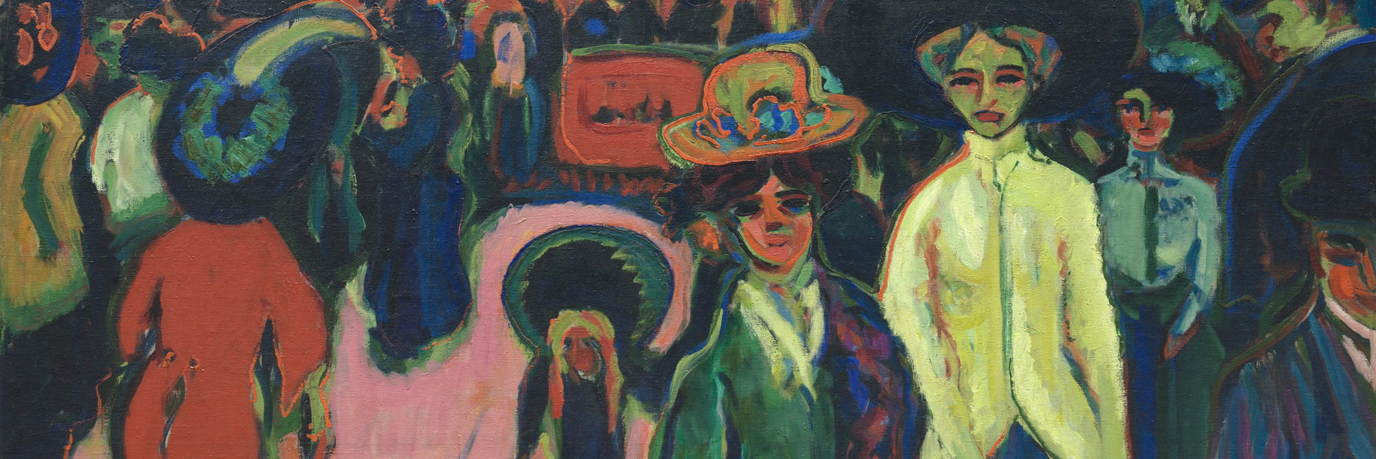 Ernst Ludwig Kirchner. Street, Dresden. 1908 (reworked 1919; dated on painting 1907). Oil on canvas, 59 1/4&#34; x 6&#39; 6 7/8&#34; (150.5 x 200.4 cm) Purchase.