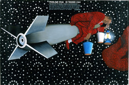 Chéri Samba. Water Problem. 2004. Acrylic on canvas, 53 1/8 × 78 3/4" (135 × 200 cm). CAAC-The Pigozzi Collection. Gift of Jean Pigozzi