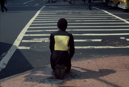 Pope.L (American, born 1955). Times Square Crawl a.k.a. Meditation Square Piece, Times Square, New York. 1978. Inkjet print, 10 × 15" (25.4 × 38.1 cm). The Museum of Modern Art, New York. Acquired in part through the generosity of Jill and Peter Kraus, Anne and Joel S. Ehrenkranz, The Contemporary Arts Council of The Museum of Modern Art , The Jill and Peter Kraus Media and Performance Acquisition Fund, and Jill and Peter Kraus in honor of Michael Lynne. © Pope.L, courtesy the artist
