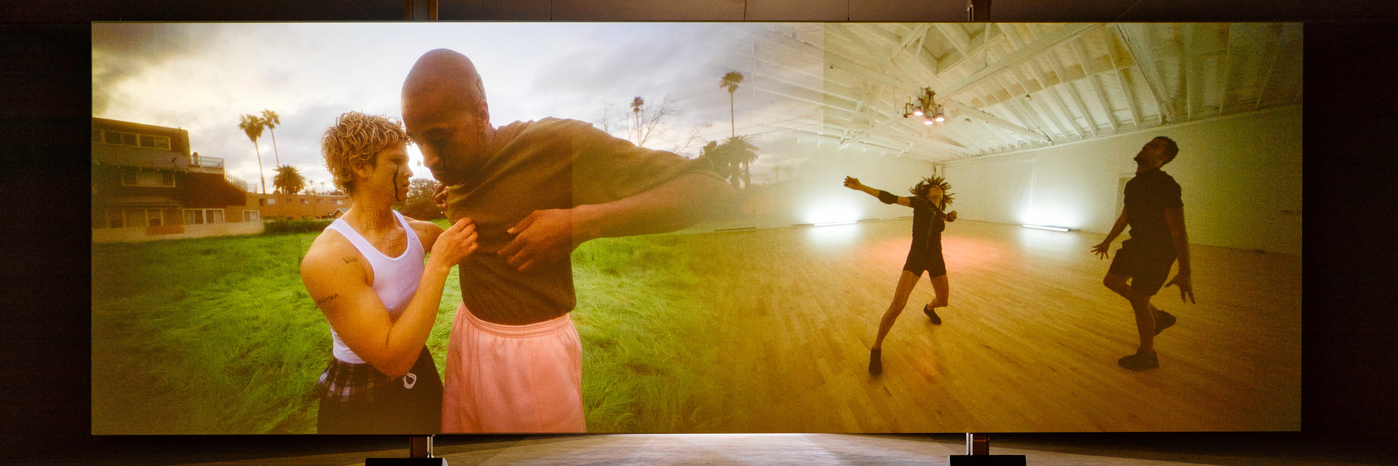 Wu Tsang. We hold where study. 2017. Two-channel video (color, sound), 18:56 min., dimensions variable. The Modern Women&#39;s Fund. © 2019 Wu Tsang