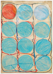 Atsuko Tanaka. Untitled. 1956. Crayon, watercolor, and felt-tip pen on paper, 42 7/8 × 30 3/8&#34; (108.9 × 77.2 cm). Purchased with funds provided by the Edward John Noble Foundation, Frances Keech Fund, and Committee on Drawings Funds. © 2019 Ryoji Ito