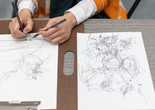 Live Transmission Drawing with Morgan O&#39;Hara, June 13, 2019. Photo: Beatriz Meseuger. © 2019 The Museum of Modern Art, New York