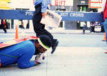 Pope.L. The Great White Way, 22 miles, 9 years, 1 street. 2000-09. Performance. © Pope. L. Courtesy of the artists and Mitchell – Innes &amp; Nash, New York.