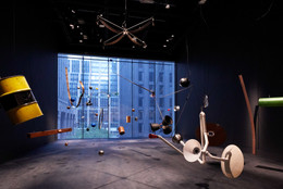 Rainforest V (variation 1). 1973/2015. Twenty objects, sound. Dimensions variable. Conceived by David Tudor, realized by Composers Inside Electronics, Inc. (John Driscoll, Phil Edelstein, and Matt Rogalsky). The Museum of Modern Art, New York. Committee on Media and Performance Art Funds. © 2019 David Tudor and Composers Inside Electronics Inc. Installation view, October 21, 2019–January 5, 2020, The Museum of Modern Art, New York. Image © 2019 The Museum of Modern Art. Photo: Heidi Bohnenkamp