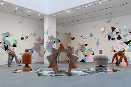 Installation view of Haegue Yang: Handles. 2019. Commissioned for the Marron Atrium by The Museum of Modern Art, New York. Photo by Denis Doorly