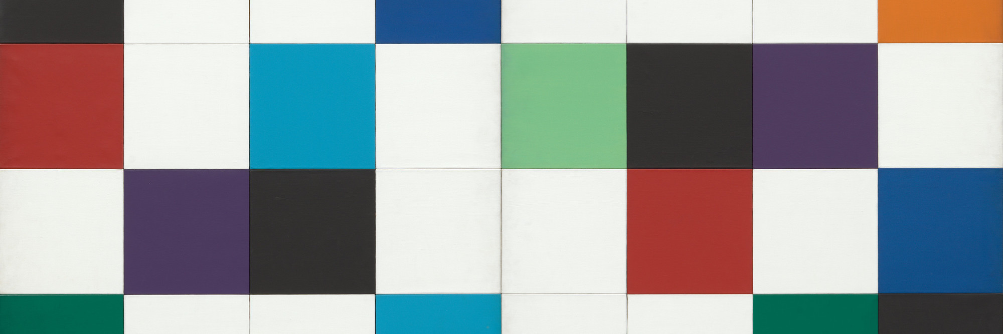 Ellsworth Kelly. Colors for a Large Wall. 1951. Oil on canvas, sixty-four panels. 7' 10 1/2" x 7' 10 1/2" (240 x 240 cm). Gift of the artist. © 2018 Ellsworth Kelly