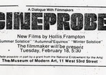 Cineprobe listing in the Village Voice. The Museum of Modern Art Archives, New York: Film C131