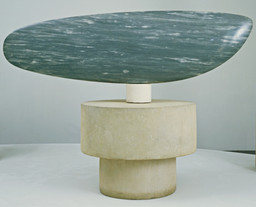 Constantin Brâncuși. Fish. Paris 1930. Blue-gray marble 21 x 71 x 5 1/2&#34; (53.3 x 180.3 x 14 cm), on three-part pedestal of one marble 5 1/8&#34; (13 cm) high, and two limestone cylinders 13&#34; (33 cm) high and 11&#34; (27.9 cm) high x 32 1/8&#34; (81.5 cm) diameter at widest point, Acquired through the Lillie P. Bliss Bequest (by exchange). © Succession Brâncuși - All rights reserved (ARS) 2018
