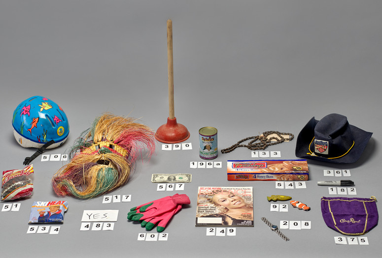 William Pope.L. The Black Factory Archive. 2003–ongoing. Archive of items related to the Black Factory, including Donated Objects, Twice Sold Goods, ephemera, digital image files, a website, and a film, Various dimensions. Fund for the Twenty-First Century and Deborah Wye Endowment Fund. © 2019 William Pope.L