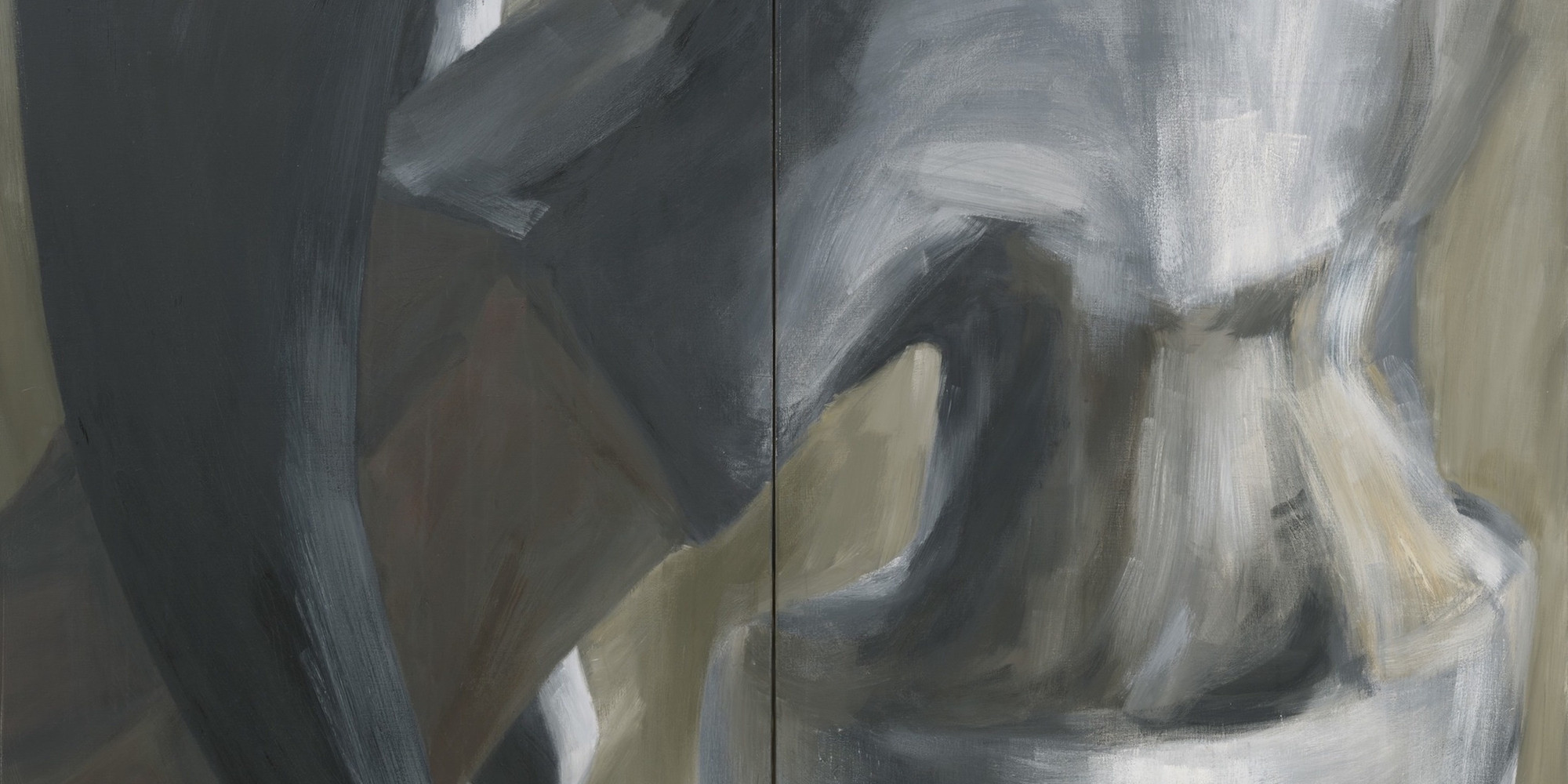 Lee Lozano. Untitled (detail). 1963. Oil on canvas, two panels, 7&#39; 10&#34; × 8&#39; 4&#34; (238.8 × 254 cm). Gift of Jo Carole and Ronald S. Lauder. © 2019 Estate of Lee Lozano
