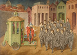 Remedios Varo. The Juggler (The Magician). 1956. Oil and inlaid mother of pearl on board. The Museum of Modern Art, New York
