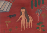 Cecilia Vicuña. Black Panther and Me (ii).1978. Oil on canvas, 26 1/2 x 33&#34; (67.3 x 83.8 cm). Latin American and Caribbean Fund. © Cecilia Vicuña