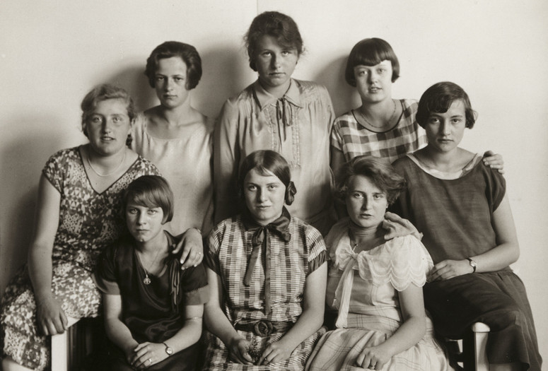 August Sander. Birthday Party [below, center Sigrid Sander]. 1927. Gelatin silver print. 10 3/16 x 7 3/8" (25.8 x 18.7 cm). Acquired through the generosity of the family of August Sander. © 2019 Die Photographische Sammlung / SK Stiftung Kultur - August Sander Archiv, Cologne / ARS, NY