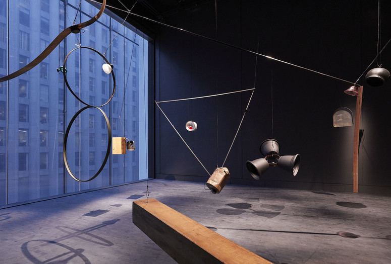 Rainforest V (variation 1). 1973/2015. Twenty objects, sound. Dimensions variable. Conceived by David Tudor, realized by Composers Inside Electronics, Inc. (John Driscoll, Phil Edelstein, and Matt Rogalsky). The Museum of Modern Art, New York. Committee on Media and Performance Art Funds. © 2019 David Tudor and Composers Inside Electronics Inc. Installation view, October 21, 2019–January 5, 2020, The Museum of Modern Art, New York. Image © 2019 The Museum of Modern Art. Photo: Heidi Bohnenkamp