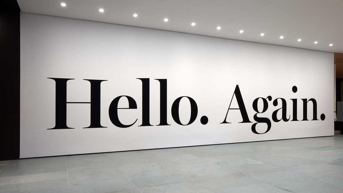 Installation view of Haim Steinbach’s hello again (2013)