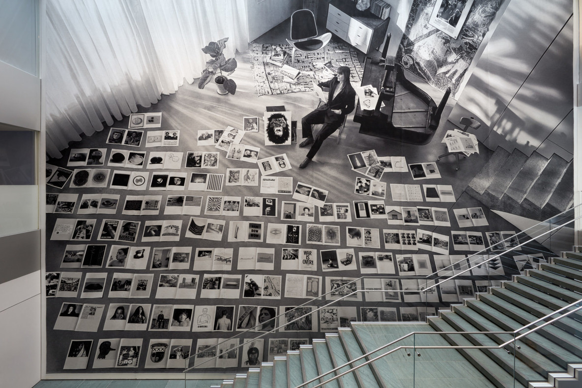 Installation view of Goshka Macuga’s Exhibition M (2019)