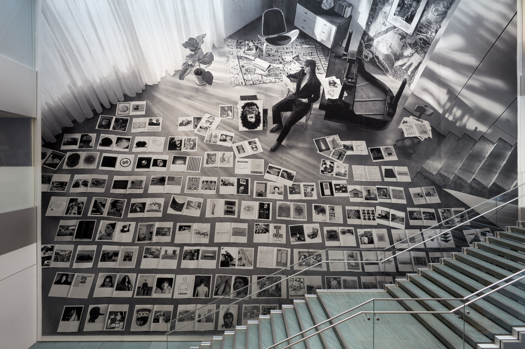 Installation view of Goshka Macuga’s Exhibition M (2019)