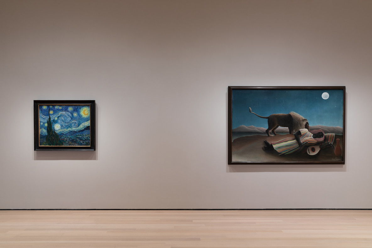 From left: Vincent van Gogh’s The Starry Night (1889) and Henri Rousseau’s The Sleeping Gypsy (1897)