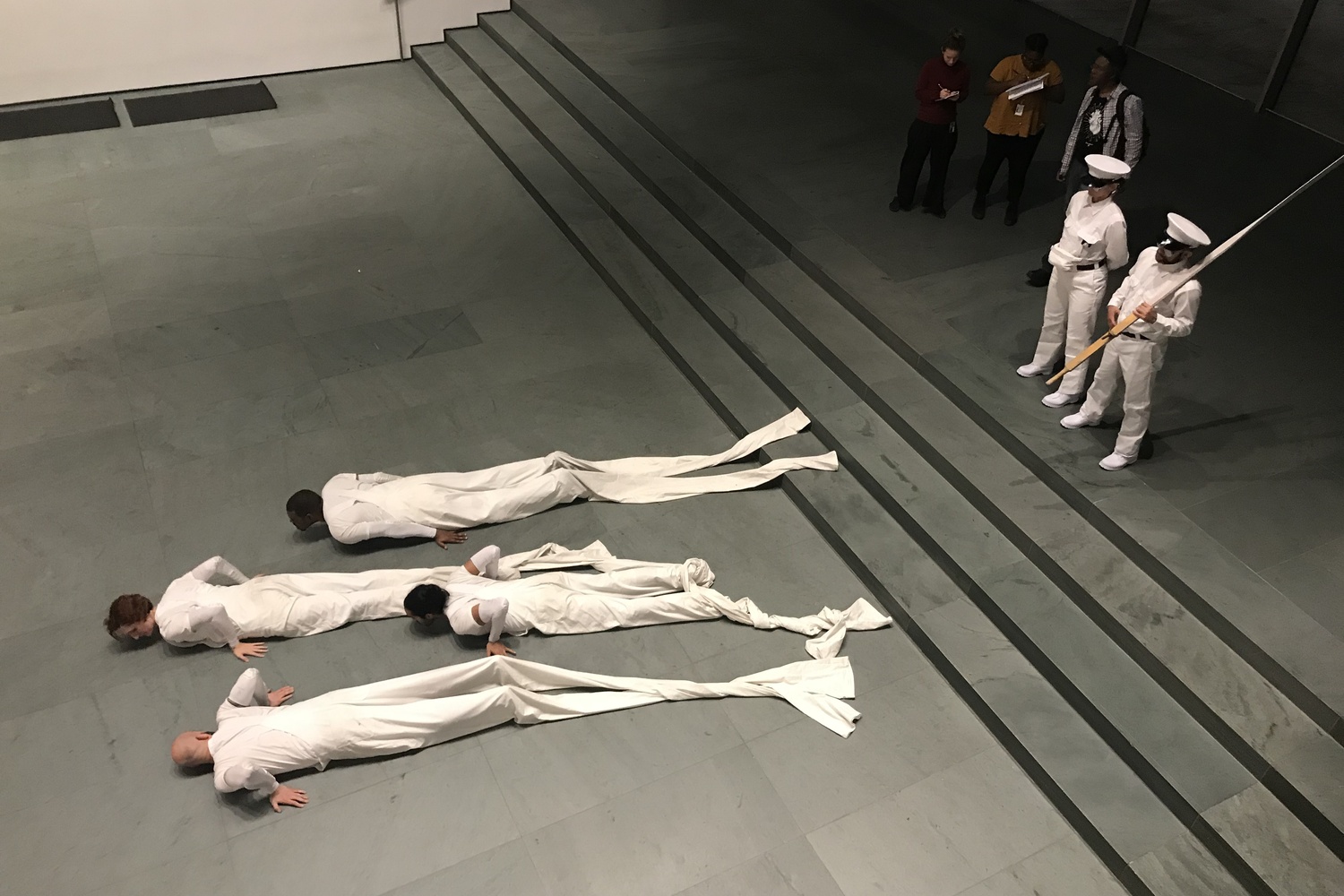 Pope.L. Dressing Up For Civil Rights. 2019. The Museum of Modern Art, New York. Acquired in part through the generosity of Jill and Peter Kraus, Anne and Joel S. Ehrenkranz, The Contemporary Arts Council of The Museum of Modern Art, The Jill and Peter Kraus Media and Performance Acquisition Fund, and Jill and Peter Kraus in honor of Michael Lynne. ©Pope.L, Courtesy the artist. Photo: Lizzie Gorfaine