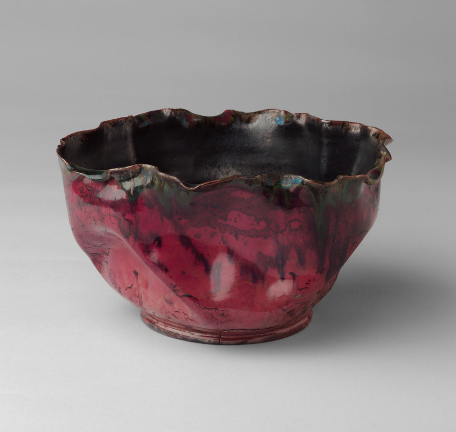 A George Ohr glazed-earthenware bowl, c. 1900