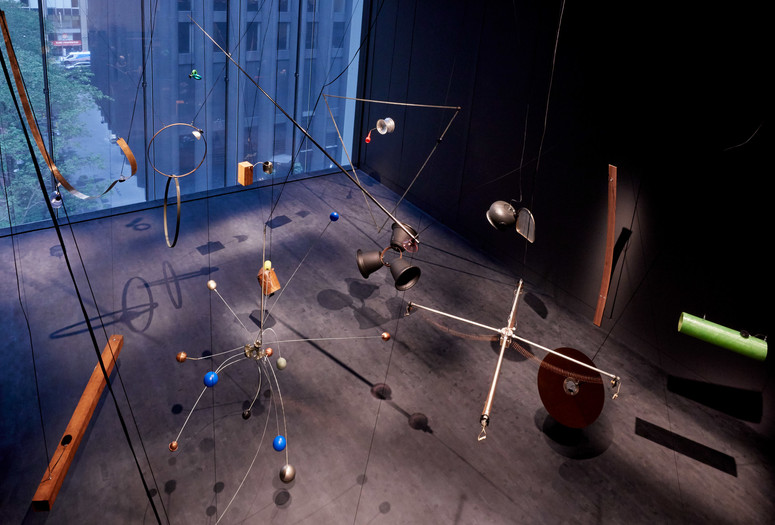 Rainforest V (variation 1). 1973/2015. Twenty objects, sound. Dimensions variable. Conceived by David Tudor, realized by Composers Inside Electronics, Inc. (John Driscoll, Phil Edelstein, and Matt Rogalsky). The Museum of Modern Art, New York. Committee on Media and Performance Art Funds. © 2019 David Tudor and Composers Inside Electronics Inc. Installation view, October 21, 2019–January 5, 2020, The Museum of Modern Art, New York. Image © 2019 The Museum of Modern Art. Photo: Heidi Bohnenkamp