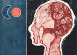 Betye Saar. Phrenology Man Digs Sol y Luna. 1966, Etching with relief-printed found objects, composition: 14 5/8 × 15&#34; (37.1 × 38.1 cm); sheet (irreg.): 17 3/8 × 17 1/2&#34; (44.1 × 44.5 cm). Publisher: the artist, Los Angeles. Printer: the artist, Los Angeles. Edition: planned edition of 20, five known impressions. Acquired through the generosity of The Friends of Education of The Museum of Modern Art in honor of Eric J. Barkley