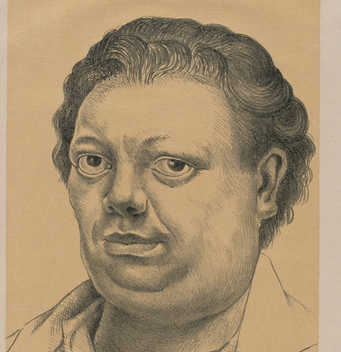 Diego Rivera. Self Portrait (Autorretrato). Lithograph, composition: 15 7/8 × 11 1/4&#34; (40.3 × 28.6 cm); sheet: 24 7/8 × 18 7/8&#34; (63.2 × 47.9 cm). © 2017 Banco de México Diego Rivera Frida Kahlo Museums Trust, Mexico, D.F. / Artists Rights Society (ARS), New York