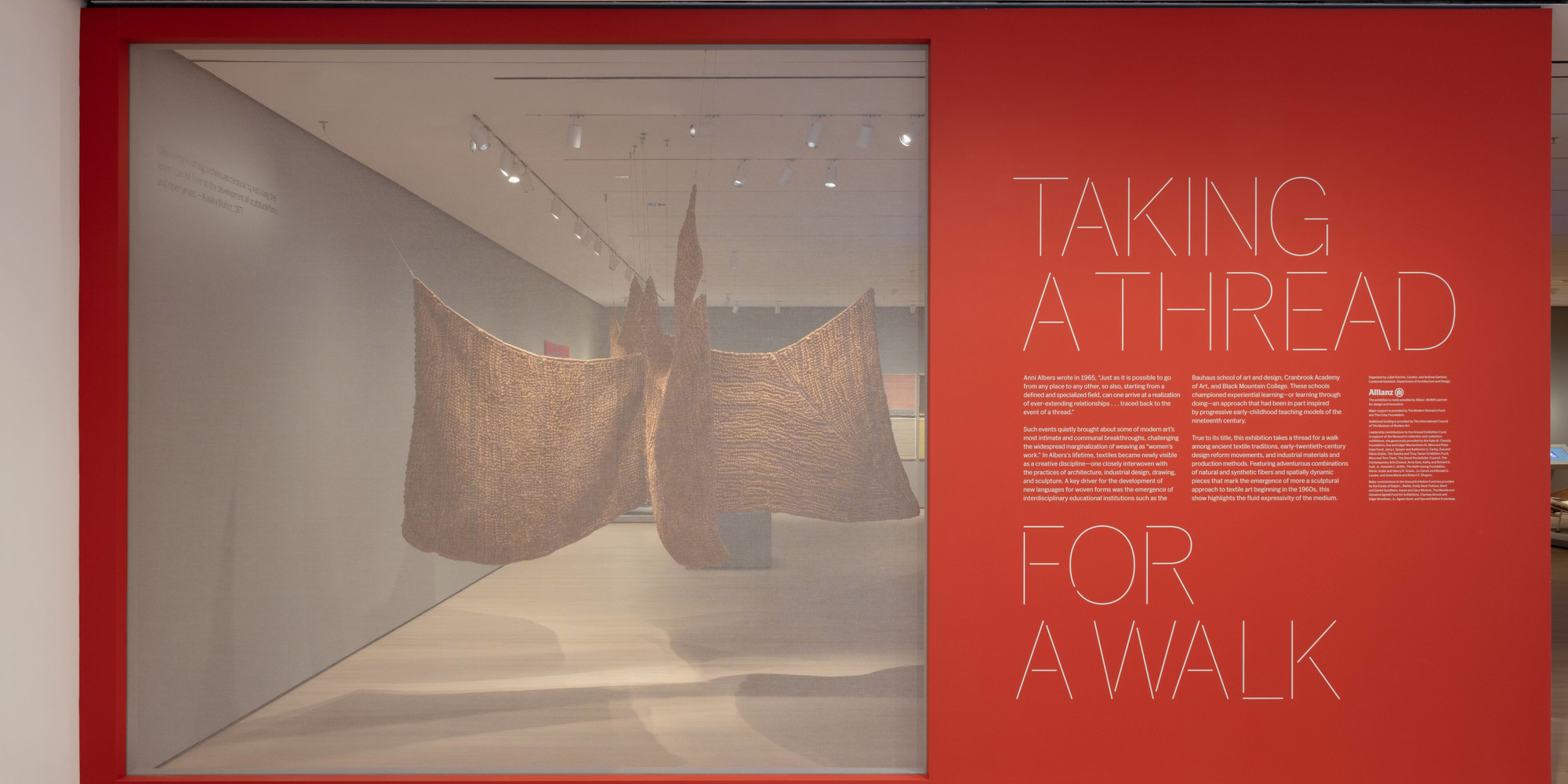Installation view of the exhibition Taking a Thread for a Walk, The Museum of Modern Art, October 21, 2019–April 19, 2020. Photo: Denis Doorly
