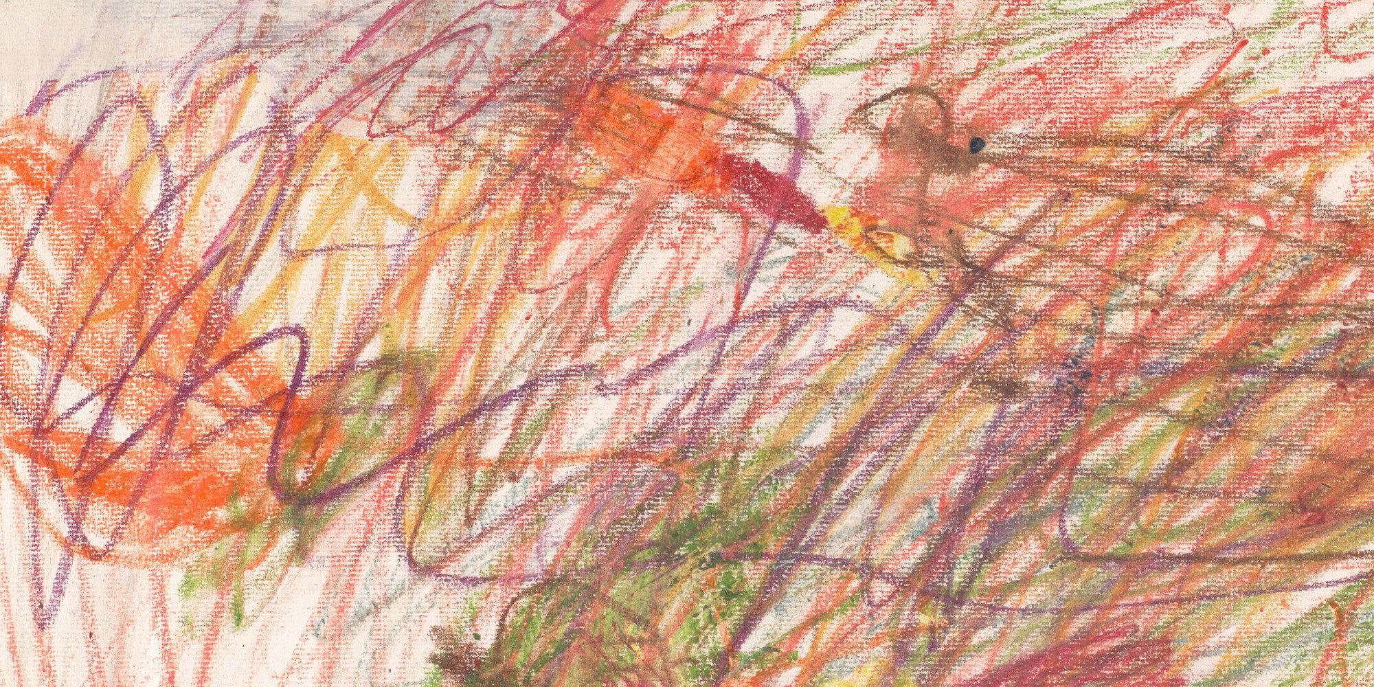 Detail view of Cy Twombly. Untitled. 1954. Gouache, wax crayon, and colored pencil on paper, 19 × 24 7/8&#34; (48.3 × 63.2 cm). The Judith Rothschild Foundation Contemporary Drawings Collection Gift (by exchange). Given in honor of Kathy Fuld. © 2019 Cy Twombly Foundation