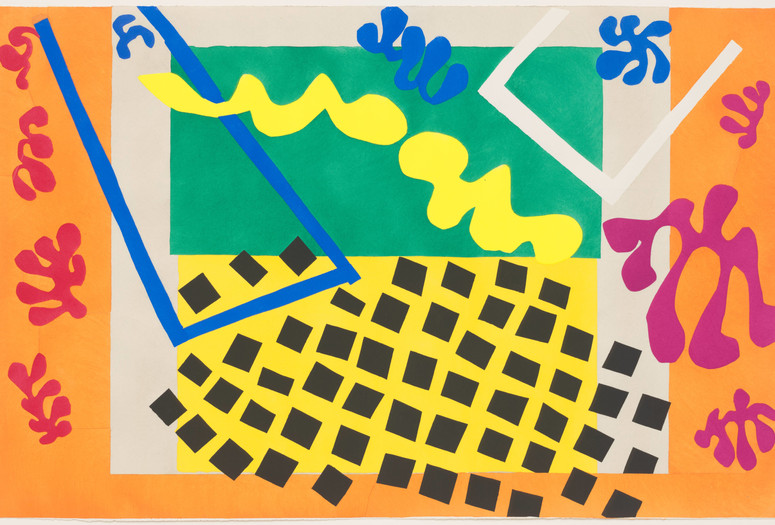 Henri Matisse. The Codomas (Les Codomas) from Jazz. 1947. One from a portfolio of 20 pochoirs, composition (irreg.) and sheet. Gift of the artist. © 2020 Succession H. Matisse/Artists Rights Society (ARS), New York