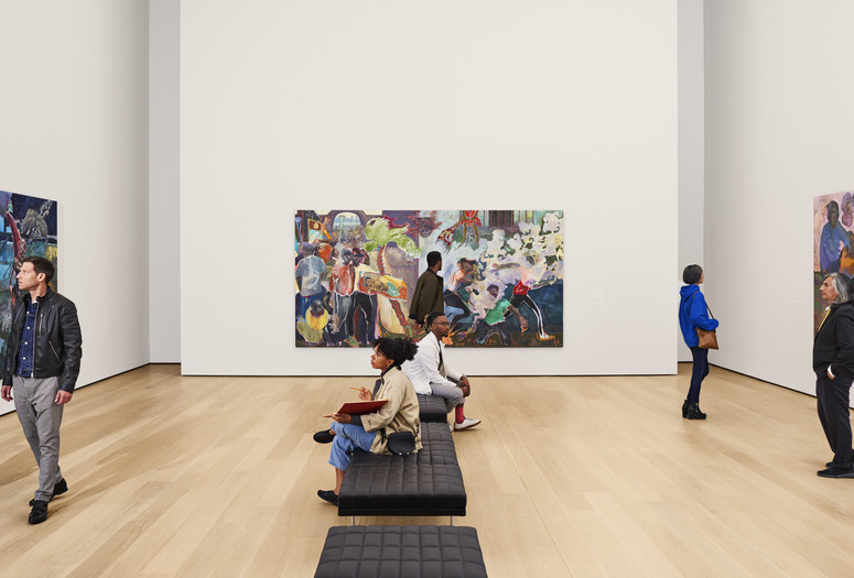 Installation view of Projects 110: Michael Armitage on view at MoMA through January 20, 2020. Photo: Noah Kalina
