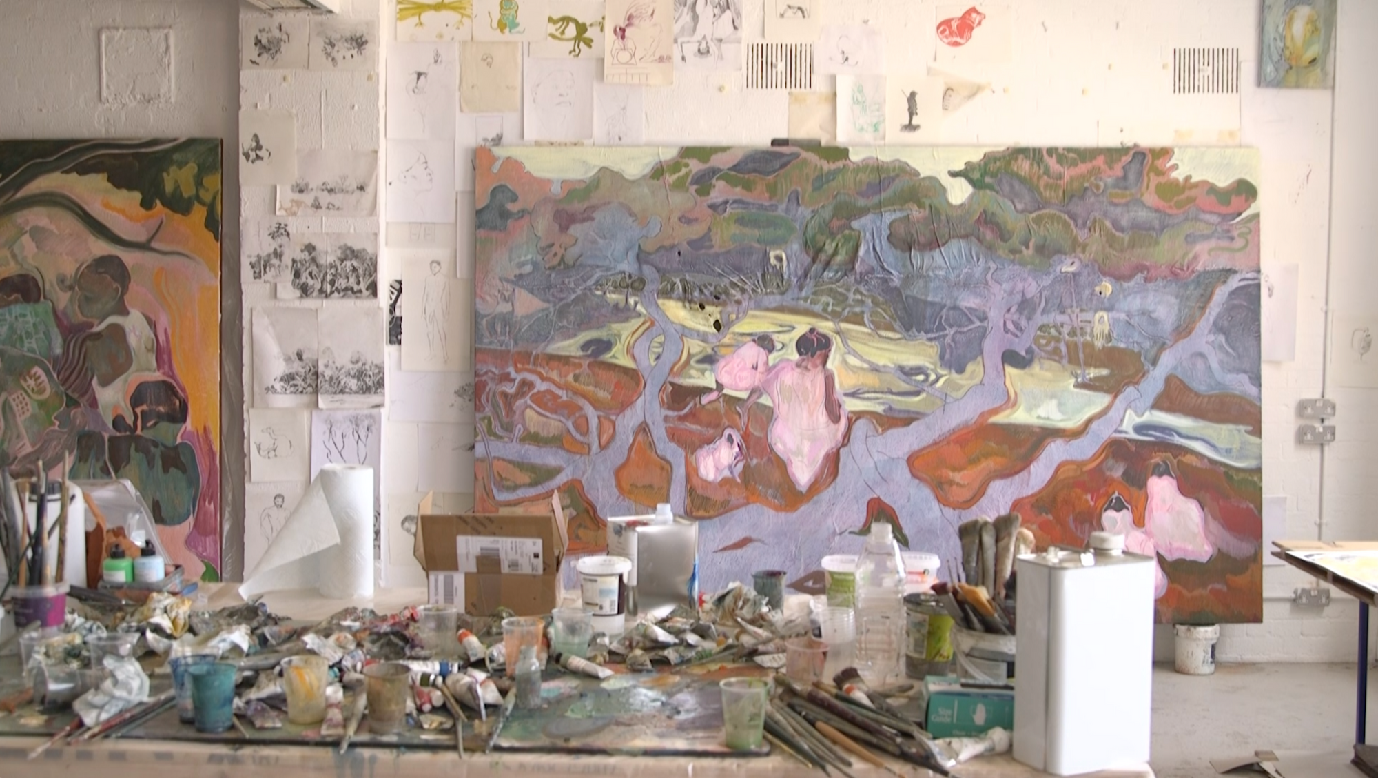 Michael Armitage’s studio