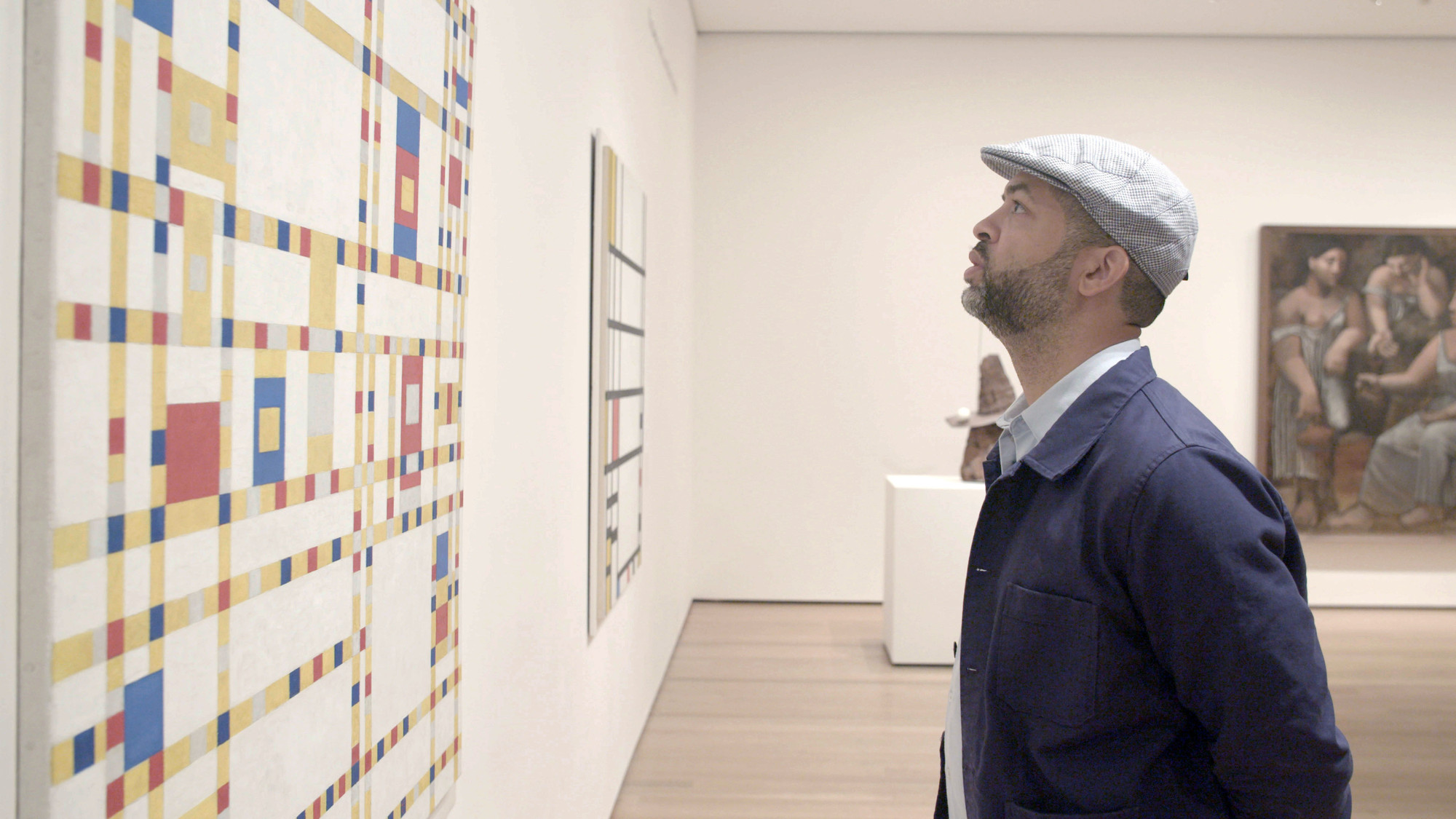 Jason Moran in front of Broadway Boogie Woogie