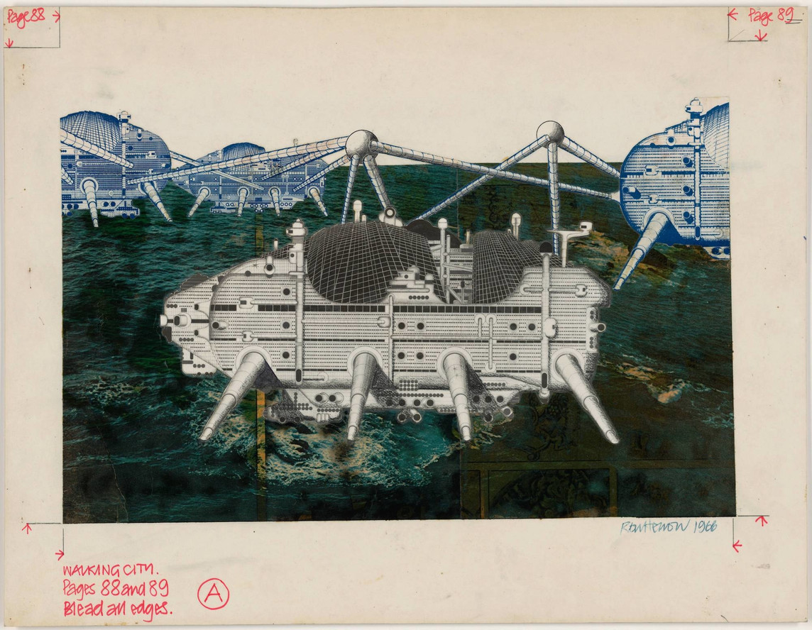 Ron Herron. Walking City on the Ocean, project (Exterior perspective). 1966