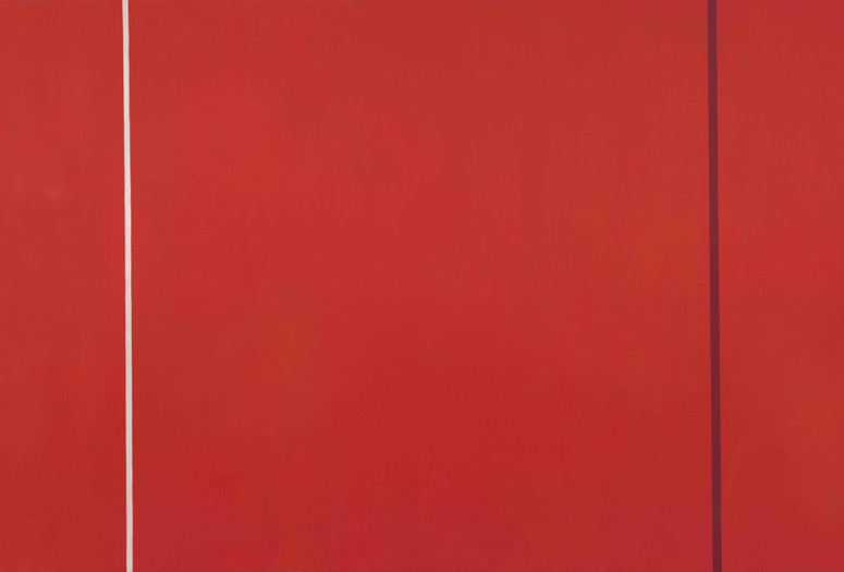 Barnett Newman. Vir Heroicus Sublimis. 1950–51. Oil on canvas, 7' 11 3/8" × 17' 9 1/4" (242.2 × 541.7 cm). Gift of Mr. and Mrs. Ben Heller. © 2020 Barnett Newman Foundation/Artists Rights Society (ARS), New York
