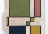 Rhod Rothfuss. Yellow Quadrangle. 1955. Alkyd and gouache on board. 14 9/16 × 13&#34; (37 × 33 cm). Gift of Patricia Phelps de Cisneros through the Latin American and Caribbean Fund in honor of Gabriel Pérez-Barreiro