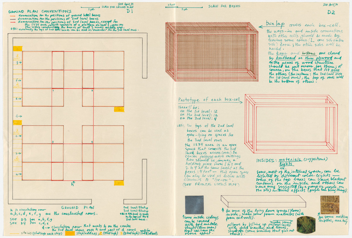 Plans for Hélio Oiticica’s Barracao Experiment 2