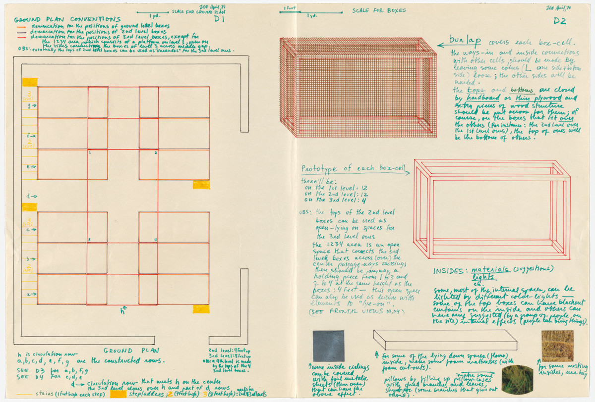 Plans for Hélio Oiticica’s Barracao Experiment 2