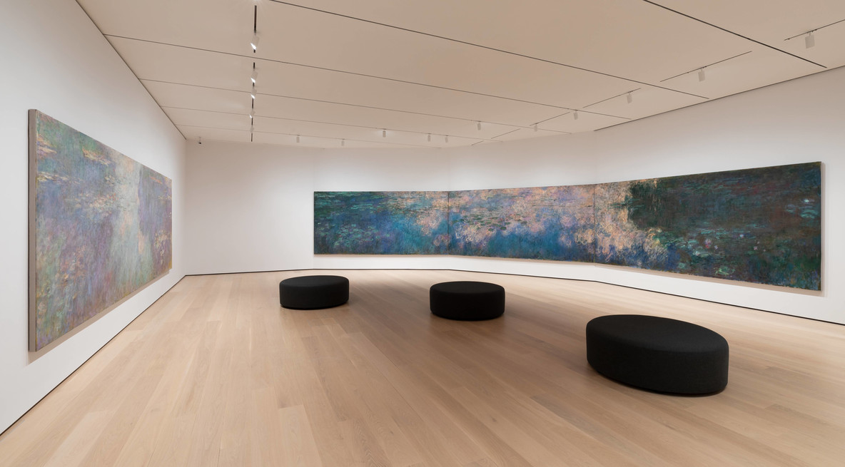 Claude Monet’s Water Lilies (1914–26) in gallery 515.