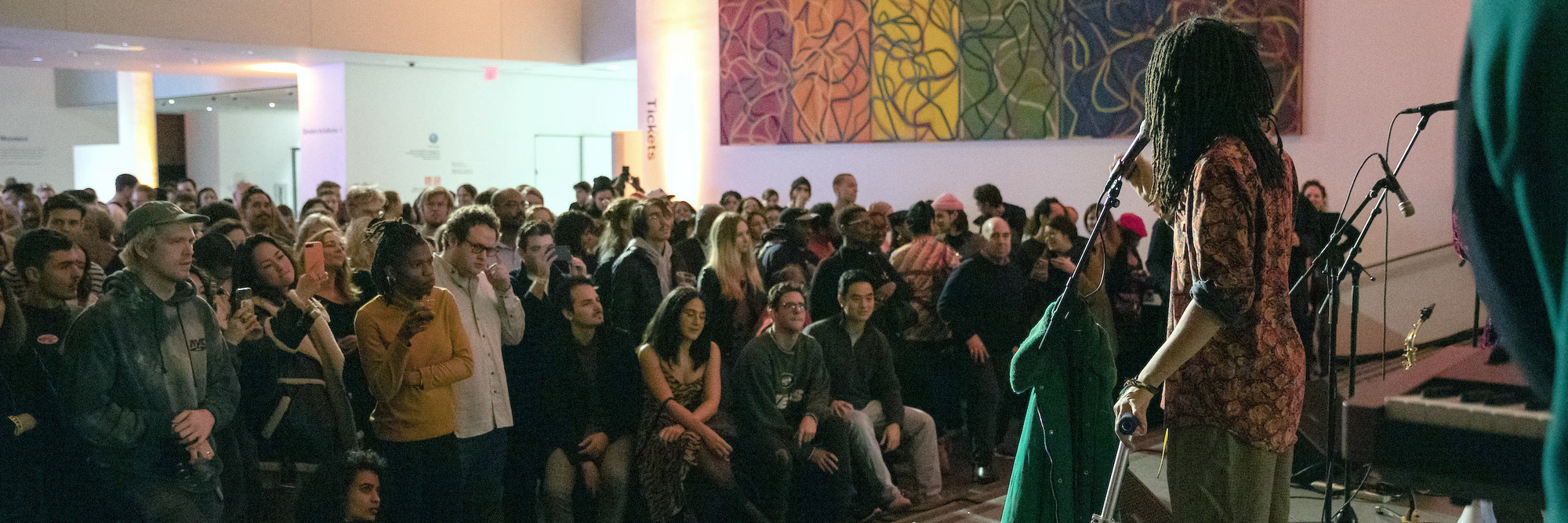 Onyx Collective performs in the Agnes Gund Garden Lobby. Photo: Walter Wlodarczyk