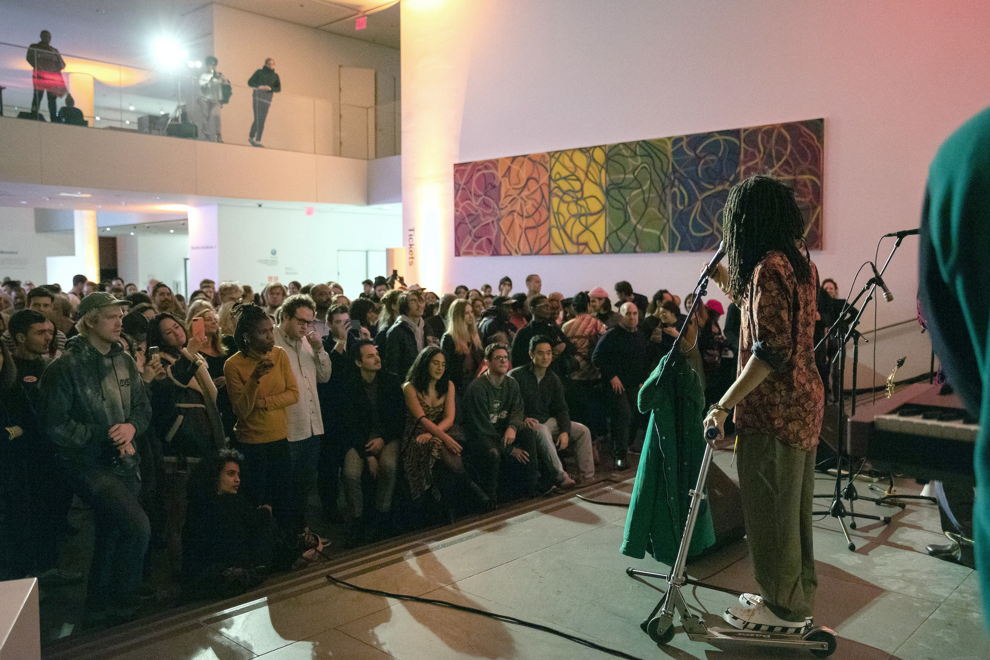 Onyx Collective performs in the Agnes Gund Garden Lobby. Photo: Walter Wlodarczyk