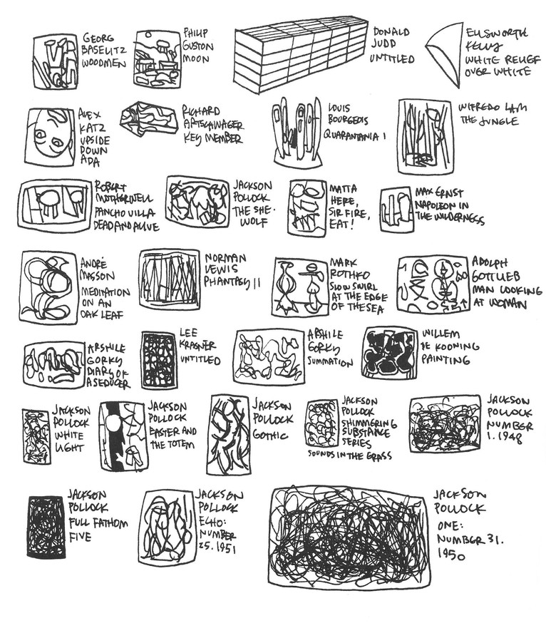 From Jason Polan’s The Every Piece of Art in the Museum of Modern Art Book, 2009