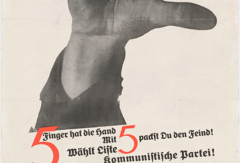 John (born Helmut Herzfelde) Heartfield (German, 1891–1968). The Hand Has Five Fingers (5 Finger hat die Hand). 1928. Lithograph. The Museum of Modern Art, New York. The Merrill C. Berman Collection