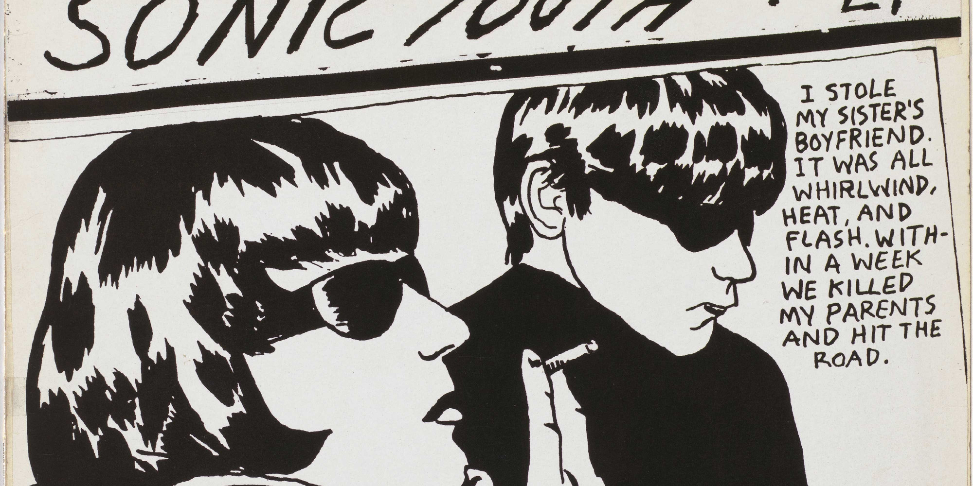 Sonic Youth with (cover) Raymond Pettibon. Goo. 1990. 12-inch vinyl record, cover: 12 5/16 × 12 3/8 × 1/16" (31.2 × 31.4 × 0.2 cm). Publisher: David Geffen Company, Los Angeles, CA. Acquired from The Eileen and Michael Cohen Collection through the The Sue and Edgar Wachenheim III Endowment. © 2020 Raymond Pettibon