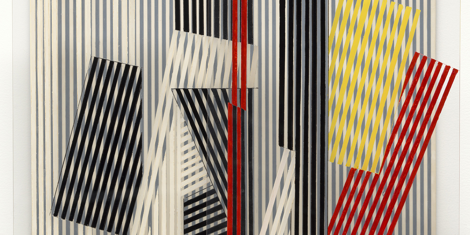 Jesús Rafael Soto. Double Transparency. 1956. Oil on plexiglass and wood with metal rods and bolts, 21 5/8 × 21 5/8 × 12 5/8" (55 × 55 × 32 cm). Gift of Patricia Phelps de Cisneros through the Latin American and Caribbean Fund in honor of Ana Teresa Arismendi. © 2020 Artists Rights Society (ARS), New York/ADAGP, Paris