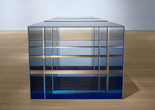 Donald Judd. Untitled. 1969. Clear anodized aluminum and blue Plexiglas; four units, each 48 × 60 × 60″ (121.9 × 152.4 × 152.4 cm), with 12″ (30.5 cm) intervals. Overall: 48 × 276 × 60″ (121.9 × 701 × 152.4 cm). Saint Louis Art Museum. Funds given by the Shoenberg Foundation, Inc. © 2020 Judd Foundation / Artists Rights Society (ARS), New York