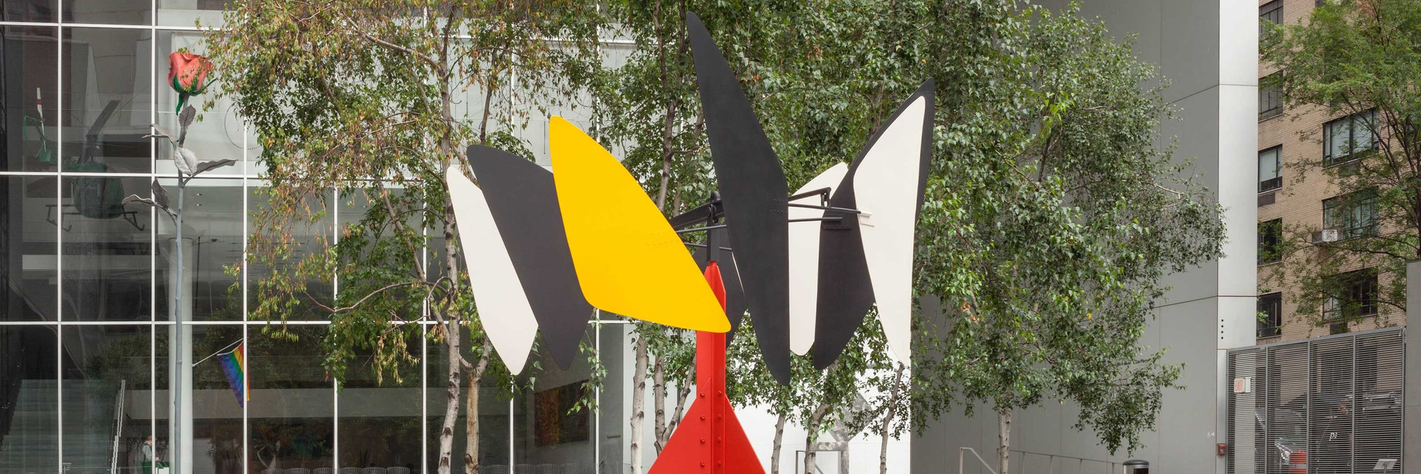 Alexander Calder. Sandy’s Butterfly. 1964. Steel, stainless sheet steel, iron rods, and paint, 12&#39; 8&#34; × 9&#39; 2&#34; × 8&#39; 7&#34; (386 × 279 × 261 cm). Gift of the artist. © 2021 Calder Foundation, New York/Artists Rights Society (ARS), New York